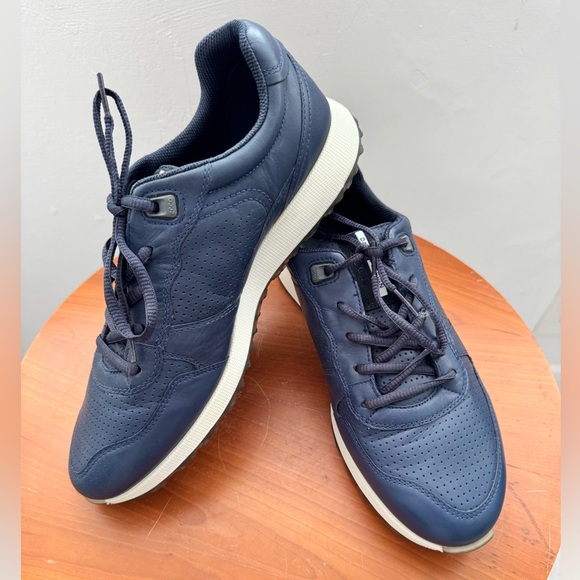 Ecco Sneak Men's Navy Blue Leather Sneakers 430504 Size 8-8.5